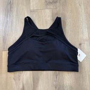 Fabletics Mesh Breathable Medium Impact Sports Bra Black XL NWT Removable Pads